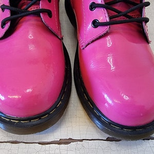 Pink Patent Dr. Martens Vintage Model Air Walk Pink Patent Boots Size UK 3 EU 36 Patent Pink Leather With Zipper Brand New image 2