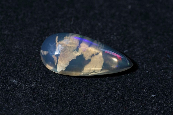 Australian Opal crystal teardrop with blue red purple fire