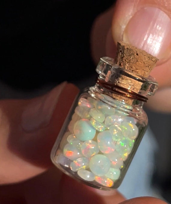 Opal Beads in Tube with cork - Natural Ethiopian by CosmicOpals