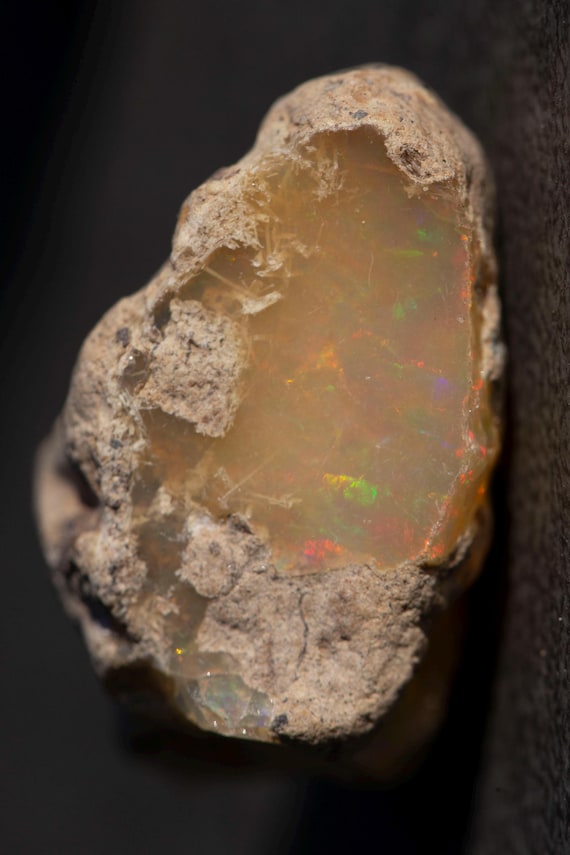 Rough Ethiopian Opal Crystal: 24+ ct Large Freeform for Cutting  (26x12 x 5mm )