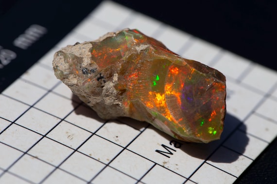 Rough Ethiopian Opal Crystal: 15+ ct Large Freeform for Cutting (15x10x5mm)
