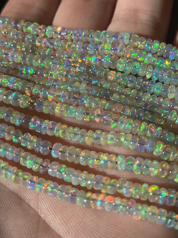 sale **** Small Medium **** 1 Full Strand of Beautiful  tapered 3-4+ mm Opal beads 16" was 125 by CosmicOpals