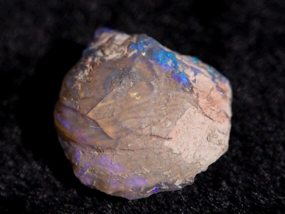 small 6 ct carat Purple Opal Shell Med Size Rough Opal Freeform Rock A++++ Fire