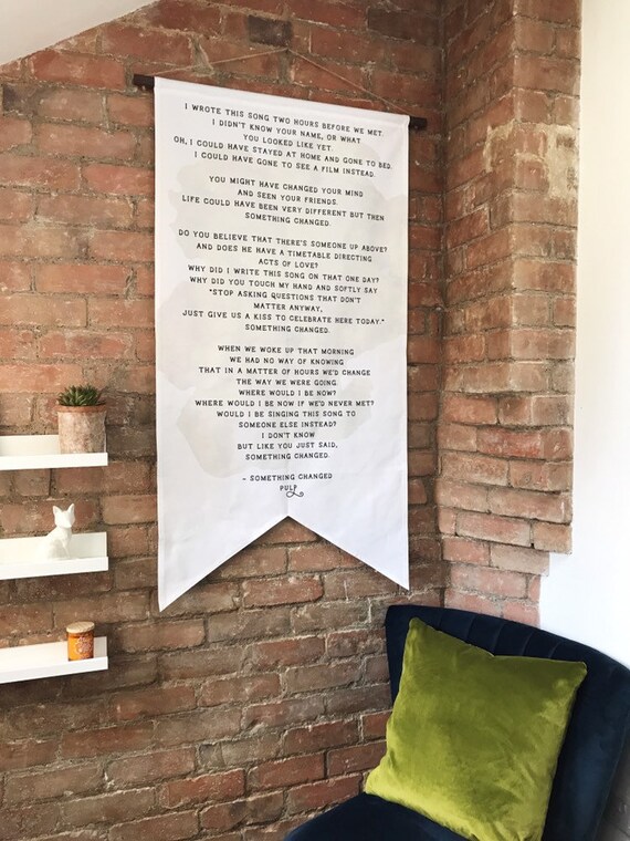 Song Lyric Flag Quote Hang Flag Xl Fabric Banner Etsy