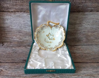Vintage francés Limoges mantequilla plato en caja con libélulas adecuado para su uso como tazón para llaves dinero Vide Poche anillo plato bandeja de joyería
