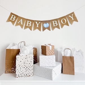 Fall Baby Shower | Baby Boy Shower Decorations | Sweet Little Pumpkin | Blue Pumpkin Banner | Pumpkin Baby Shower Decor