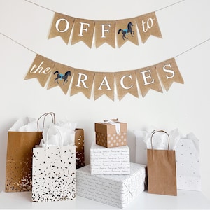 Horse Party Decorations, Off To The Races Banner, Burlap Banner, Racing Watch Party, Horse Riding Birthday Party, Graduation Decorations