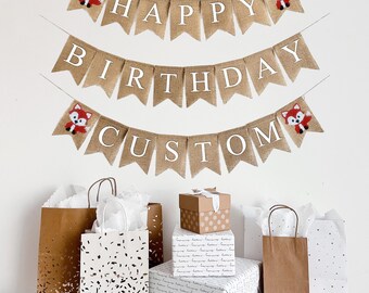 Woodland Birthday Party | Fox Party Decorations | Happy Birthday Banner | Custom Banner | Woodland First Birthday | Forest Animals Party
