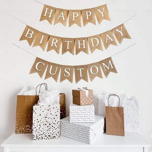 Happy Birthday Banner | Happy Birthday Sign | Personalized Party Banner | Burlap Garland | Backdrop Garland | Party Decoration Ideas