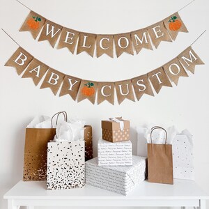 Pumpkin Baby Shower | Sweet Little Pumpkin | Welcome Baby Banner | Fall Party Decorations | Gender Neutral Reveal |  Custom Banner