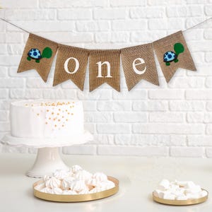 Turtle Party Decorations | Baby First Birthday | Turtle Birthday | High Chair Banner | Ocean Party Theme | Under The Sea Party | One Banner