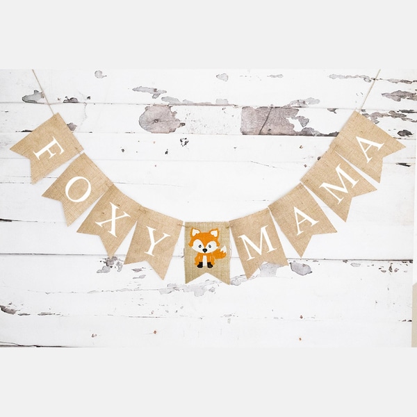 Fox Baby Shower Decorations, Woodland Themed Baby Shower Decor, Foxy Mama Banner, Mom To Be Sign, B535