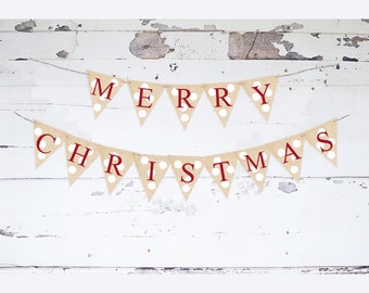 Merry Christmas Banner, Christmas Cardstock Banner, Cardstock Banner, Christmas Decor, Rustic Christmas Sign, Holiday Decor, P094