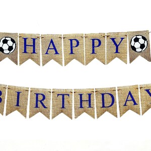 Soccer Birthday Party Decorations, Happy Birthday Banner, Soccer Birthday Banner, Soccer Banner B1253 image 2