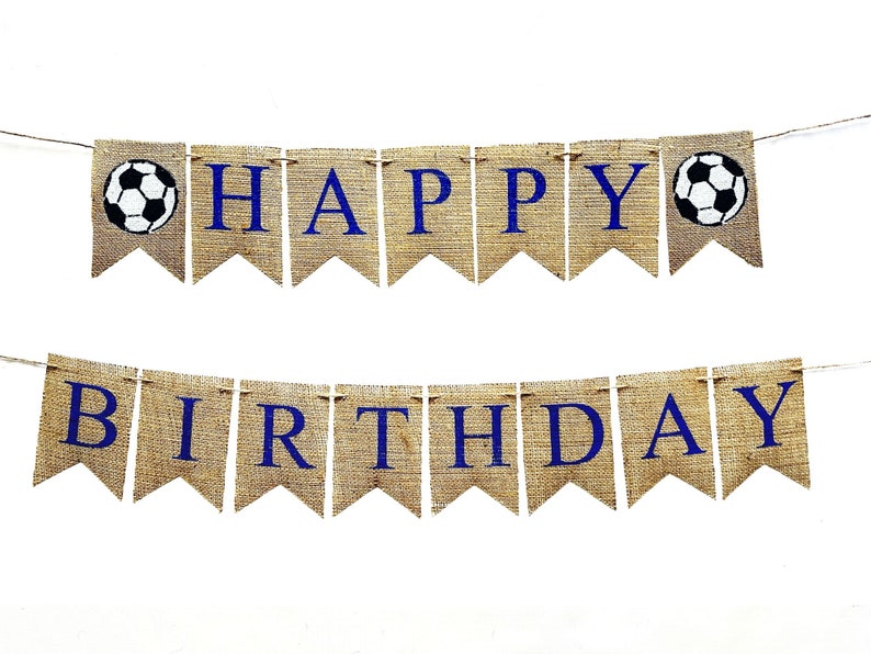 Soccer Birthday Party Decorations, Happy Birthday Banner, Soccer Birthday Banner, Soccer Banner B1253 image 2