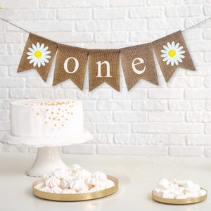 Daisy Party Decorations | Wildflower Birthday | One Year Old Birthday | High Chair Banner | Cake Smash Backdrop | One Banner