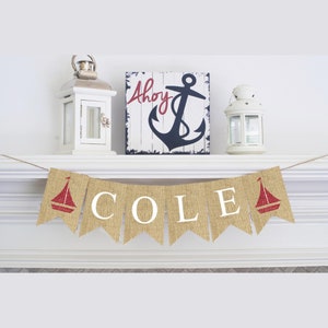 Sailboat Banner, Nautical Banner, Nautical Custom Banner, Personalized Natuical Banner, Nautical Party, Sailboat Decorations, B359