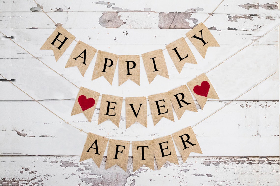 Happily Ever After Banner Wedding or Engagement Party Decor - Etsy