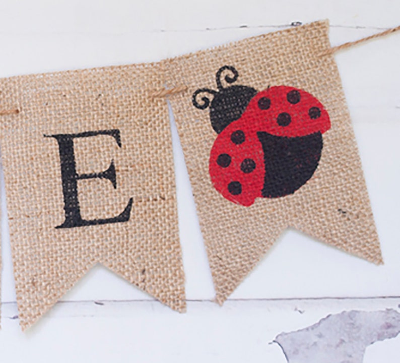 Girl Ladybug Banner Ladybug 1st Birthday Banner Garden One Banner Ladybug Party Ladybug Banner Ladybug Burlap Banner B314