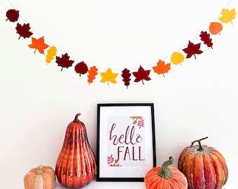 Fall Leaves Banner, Felt Leaves Banner, Fall Decor, Changing Leaves Decorations,  Autumn or Thanksgiving Decor, Thanksgiving Banner, COL507