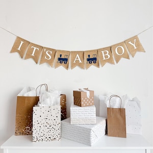 Es ist ein Junge Banner | Zug-Babyparty | Babypartydekorationen | Gender Reveal Party | Zug Party Dekorationen | Es ist ein Junge Zeichen