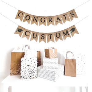 Graduation Decorations | Custom Banner | Graduation Party | Class of 2026  | Grad Party Decorations | College Bound | Burlap Banner
