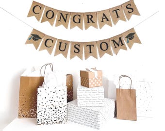 Graduation Decorations | Custom Banner | Graduation Party | Class of 2026  | Grad Party Decorations | College Bound | Burlap Banner