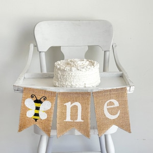 First Birthday Decorations | First Bee Day | High Chair Banner | Bee Party Decorations | Cake Smash Decor | 1 Year Old Birthday