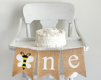 First Birthday Decorations | First Bee Day | High Chair Banner | Bee Party Decorations | Cake Smash Decor | 1 Year Old Birthday