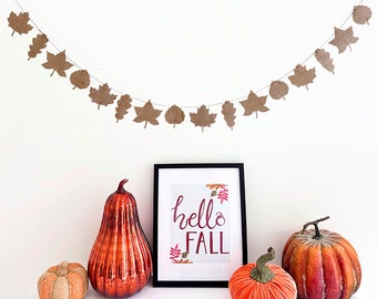 Fall Leaves Banner, Burlap Leaves Banner, Fall Decor, Changing Leaves Decorations,  Autumn or Thanksgiving Decor, Thanksgiving Banner,COL506