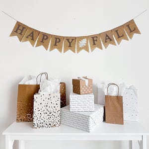 Pancarta de Feliz Otoño, Decoración de Otoño, Decoraciones de Acción de Gracias, Ideas de Decoración de Otoño, Decoraciones para Fiestas, Pancarta de Arpillera, Decoración de Repisa de Otoño