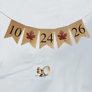 Banner para guardar la fecha / Anuncio de boda / Decoraciones para fiesta de compromiso / Banner personalizado / Despedida de soltera de otoño
