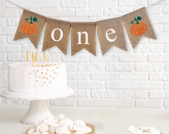 Pumpkin Banner | Pumpkin Patch Birthday Party | One Banner | Fall Birthday | High Chair Decoration | Cake Smash Backdrop