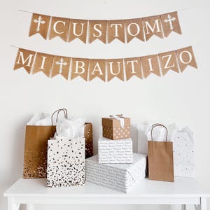 Mi Bautizo Banner, Decoraciones Para Bautizo, Personalized Baptism Banner, Religious Party Decorations, Baptism Party Decorations