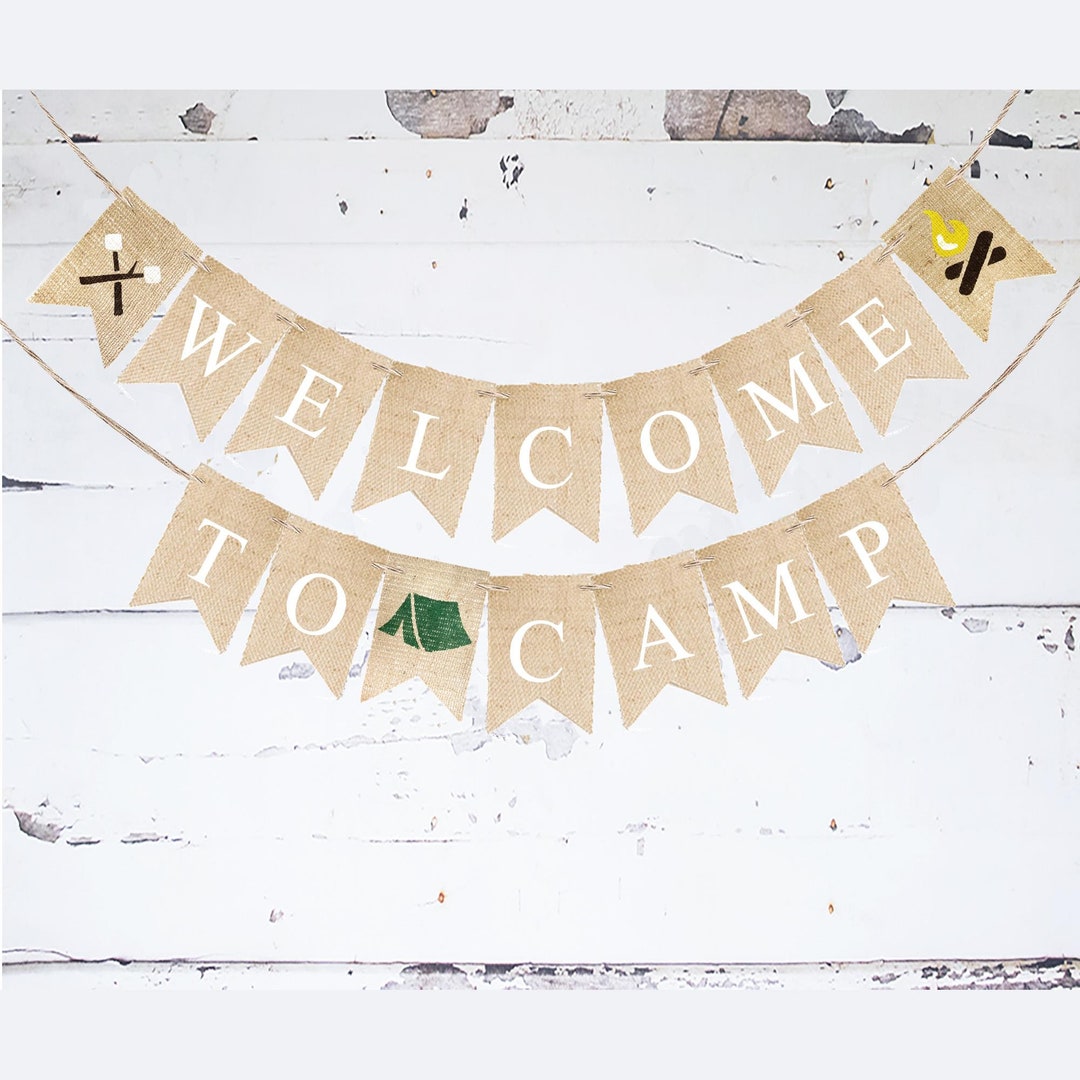 Welcome to Camp Banner, Camp Sign, Summer Camp Decorations, Campsite