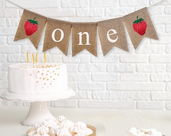 Berry First Birthday | Strawberry Decorations | Strawberry First Birthday | High Chair Banner | 1st Birthday Girl | One Banner