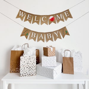 Welcome Baby Boy | Fishing Baby Shower Theme | Gender Reveal Party | Fishing Theme | Burlap Banner | Backdrop Banner | Burlap Garland