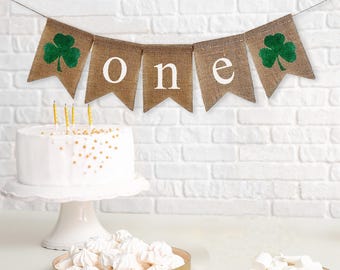 Baby First Birthday | Lucky One Birthday Theme | One High Chair Banner | Irish Blessings Birthday | One Banner | St. Patrick's Day Party |