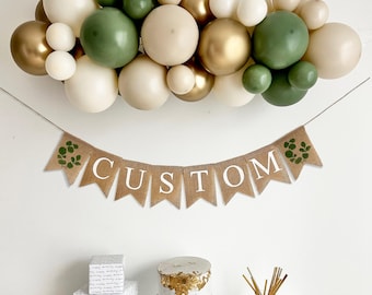 Custom Baby Shower Decorations | Greenery Baby Shower Banner |  | Boho Nursery Decor | Hand Painted Eucalyptus | Personalized Baby Name Sign