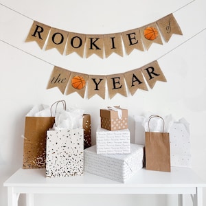 Primer cumpleaños de Novato del Año / Fiesta de cumpleaños de baloncesto / Decoraciones para fiestas deportivas / Pancarta de baloncesto / Decoraciones con temática deportiva