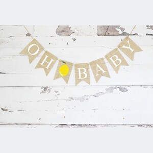 Lemonade Baby Shower Decor, Lemon Oh Baby Banner, Lemonade Preganancy Annoucement Sign, Lemon Baby Shower Decor, Oh Baby Banner, B832