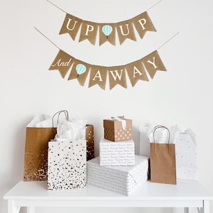 Up Up and Away Baby Shower | Hot Air Balloon Decorations | Adventure Awaits Decor | Baby Shower Sign | Party Banner | Time Flies