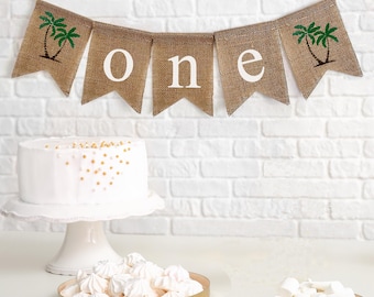 Tropical Party Decorations | One Banner | Luau Party | High Chair Banner | Baby First Birthday | Pineapple Birthday | Fruit Party |