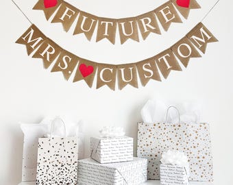 Future Mrs | Engagement Party Decorations | Miss to Mrs Banner | Custom Banner | Bridal Shower Themes | Bridal Decorations