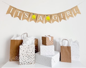 Girl Baby Shower Decorations, Lemon Themed Baby Shower, It's A Girl Banner, Gender Reveal Party Decor, Lemonade Party Theme, Burlap Banner