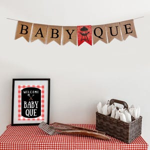 BBQ Baby Shower | Baby Que | Backyard Party Ideas | Gender Reveal Party Decor | BBQ Banner | Summer Picnic Ideas |