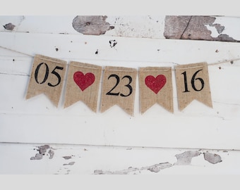 Engagement Burlap Banner, Save The Date Banner, Wedding Photo Prop, Engagement Photo Prop, B041