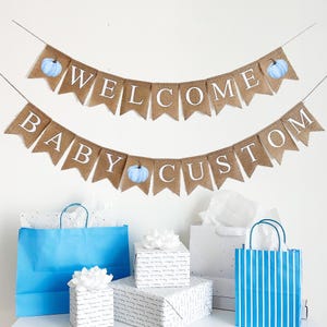 Pumpkin Baby Shower | Welcome Baby Banner | Little Pumpkin Decorations | Fall Baby Shower | Gender Reveal | Custom Banner | Boy Baby Shower
