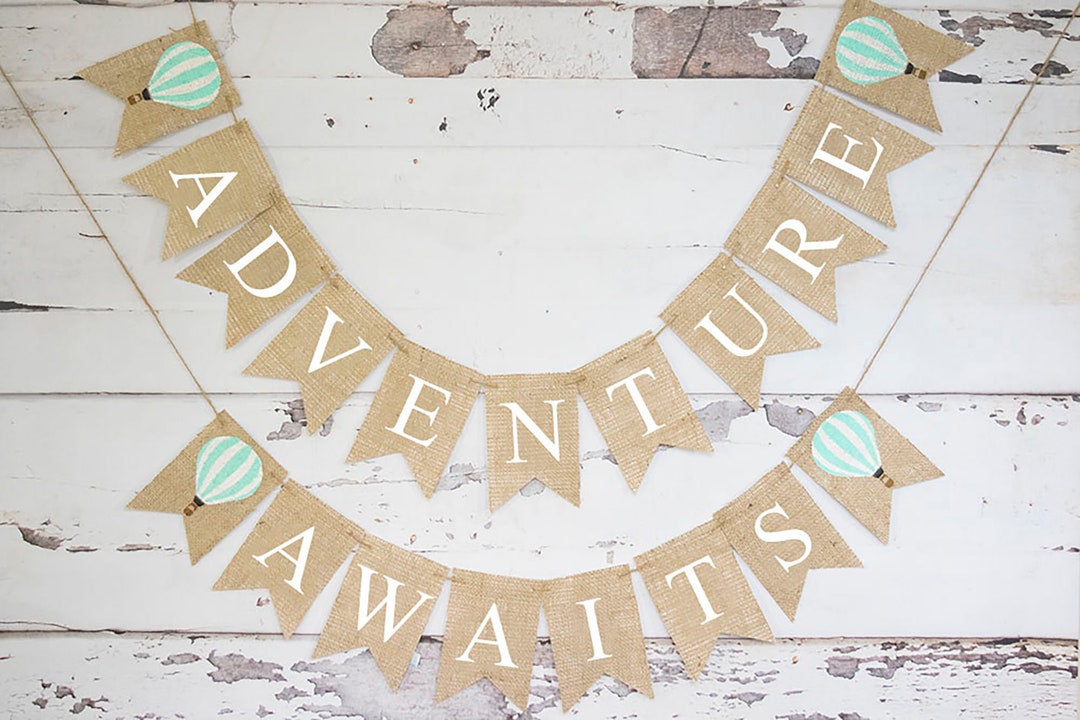 Adventure Awaits Banner Baby Shower Decor Travel Theme Baby - Etsy