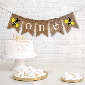 First Bee Day |  One High Chair Banner | Bee Party Decorations | First Birthday Decorations | Cake Smash Decor | 1st Birthday Decor